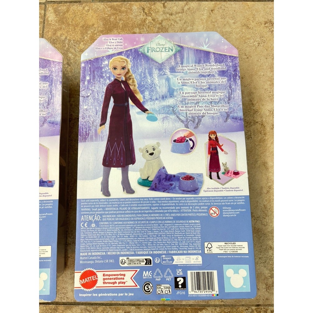 Disney Frozen Anna Elsa Animals of Arendelle Mattel Doll Set Wolf Bear NIB 2020 - Picture 7 of 8